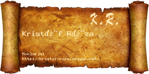 Kristóf Róza névjegykártya