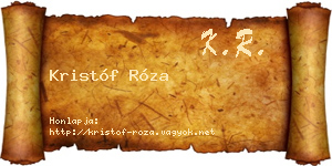 Kristóf Róza névjegykártya